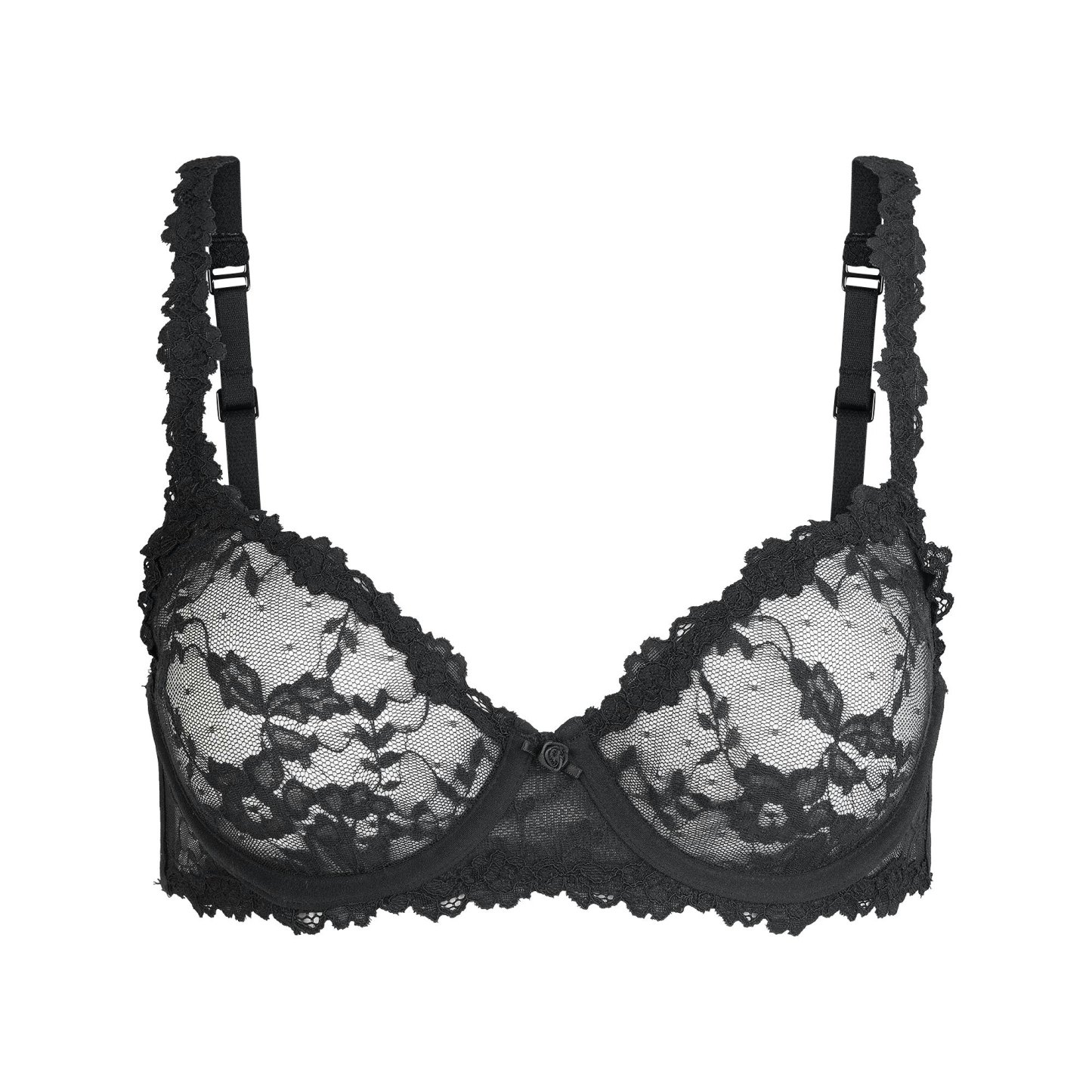 STRETCH LACE UNLINED DEMI BRA - SOOT - image 6