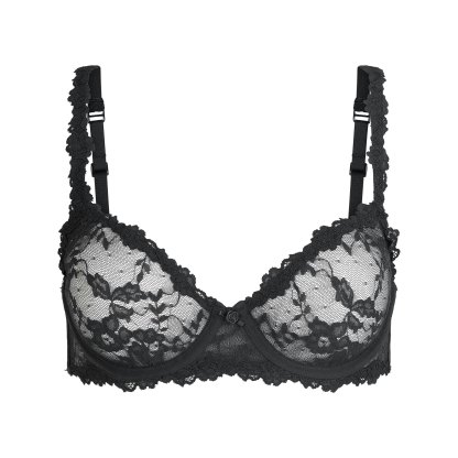 STRETCH LACE UNLINED DEMI BRA - SOOT - image 6