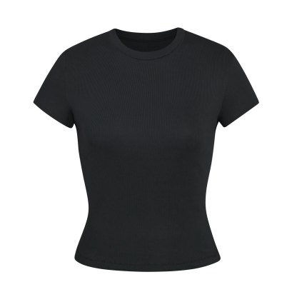 COTTON RIB T-SHIRT - SOOT - image 30
