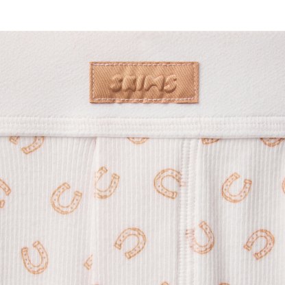 COTTON RIB BOXER - OCHRE HORSESHOE PRINT