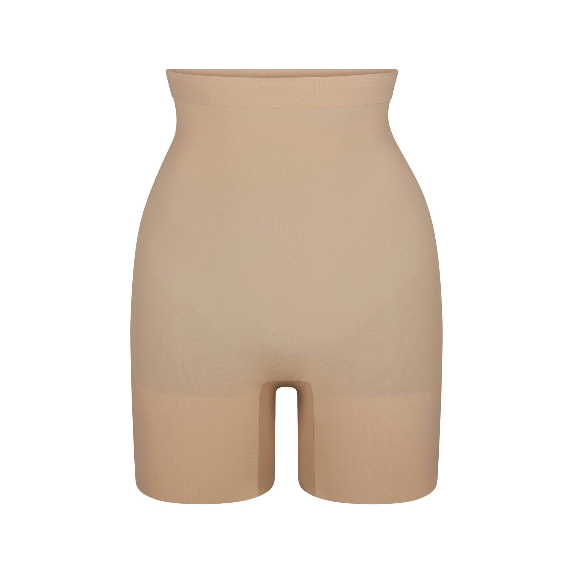 SHEER SEAMLESS HIGH-WAISTED MID THIGH SHORT - CLAY