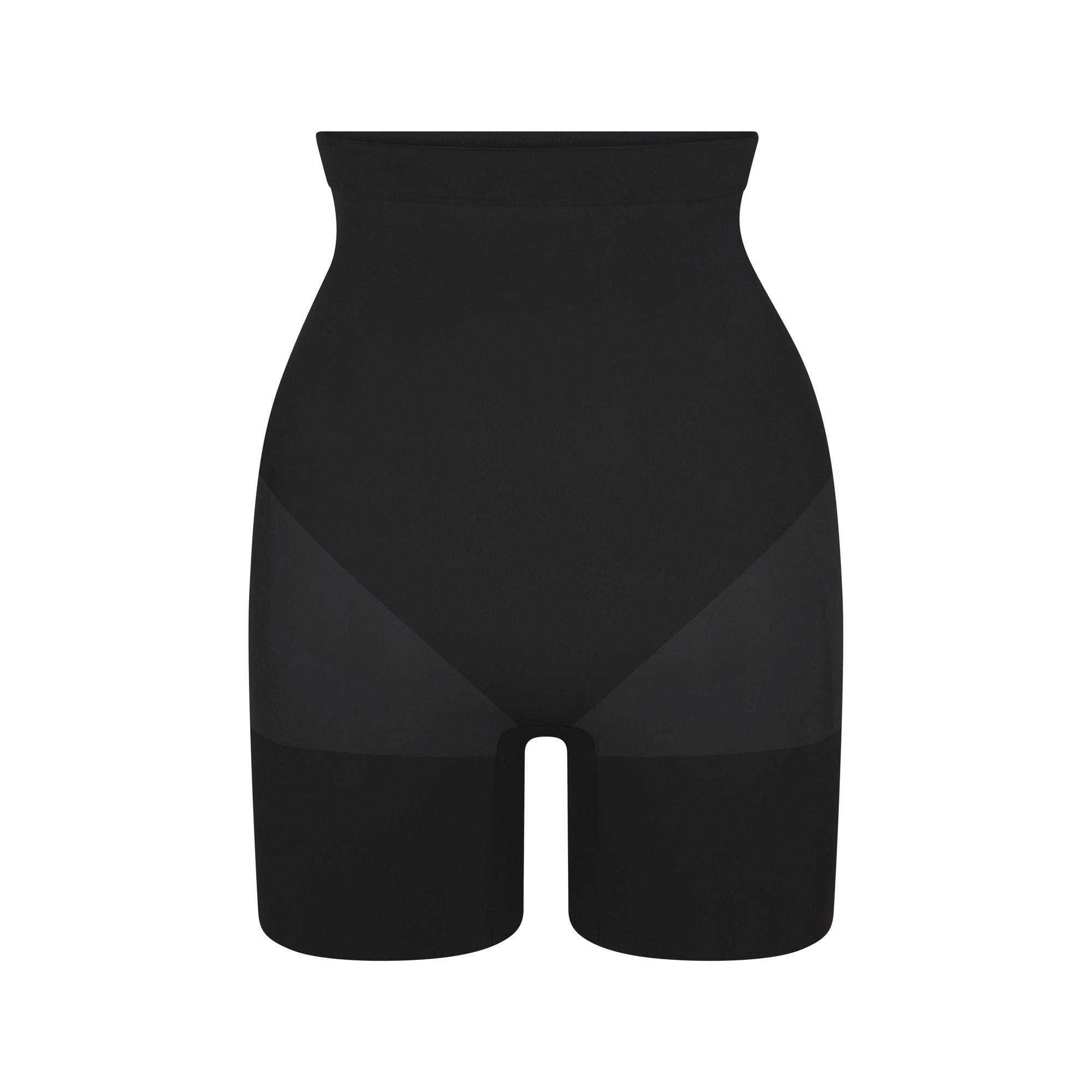 SHEER SEAMLESS HIGH-WAISTED MID THIGH SHORT - ONYX