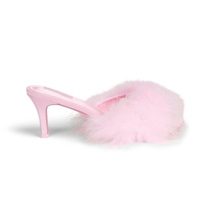 FEATHER KITTEN HEEL - CHERRY BLOSSOM