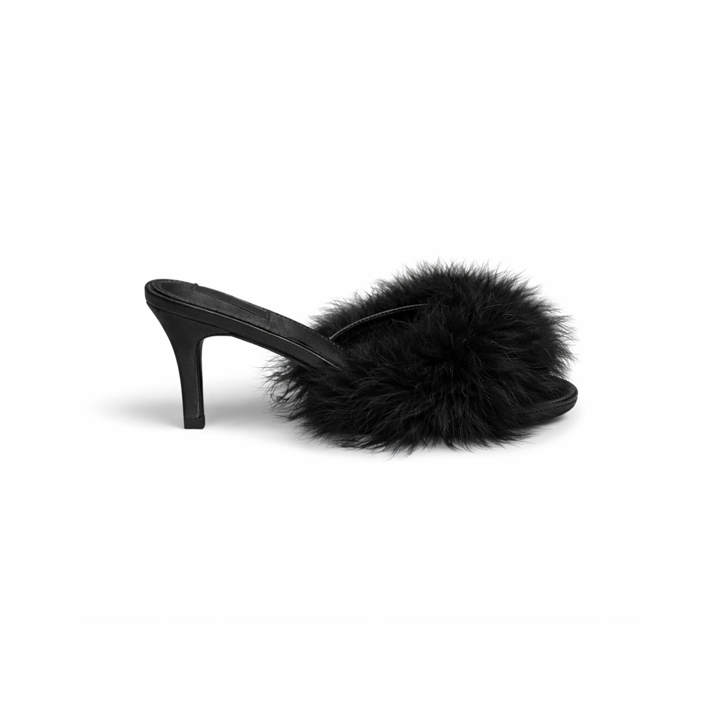FEATHER KITTEN HEEL - ONYX