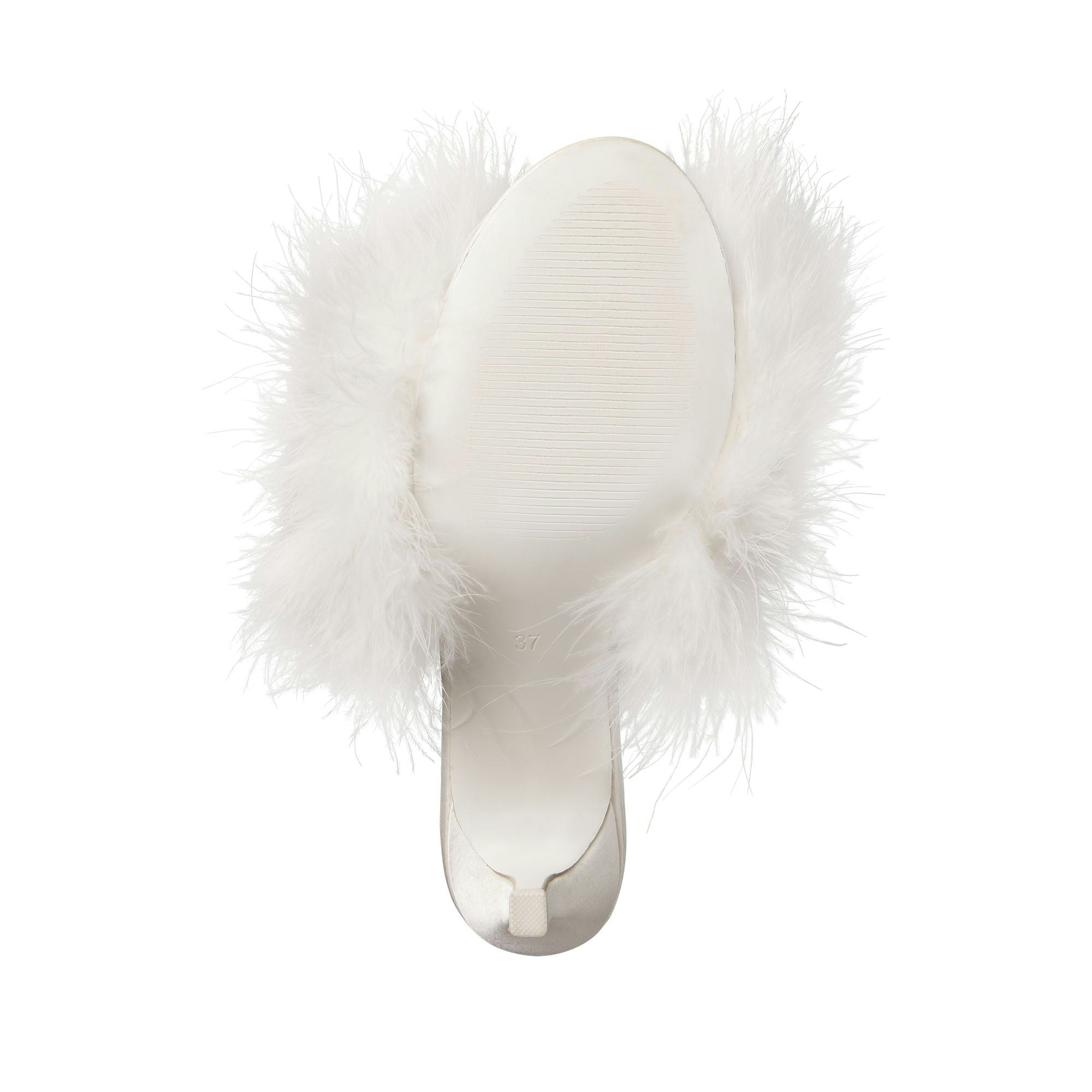 FEATHER KITTEN HEEL - IVORY