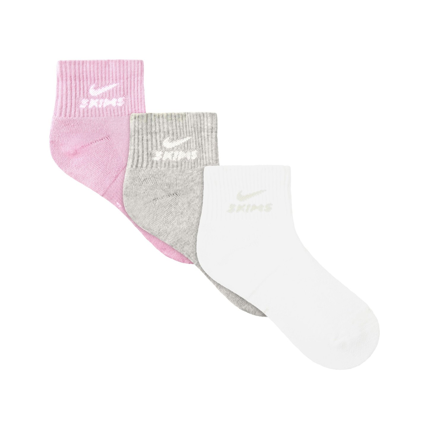NikeSKIMS ACCESSORIES DRI-FIT™ QUARTER CREW SOCK 3-PACK - BUBBLE GUM MULTI