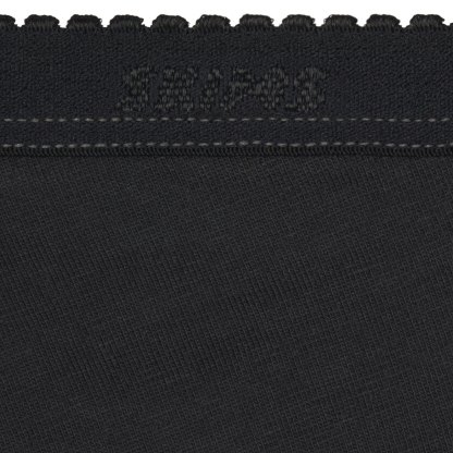 LIGHTWEIGHT COTTON LOGO PICOT STRING BIKINI - SOOT