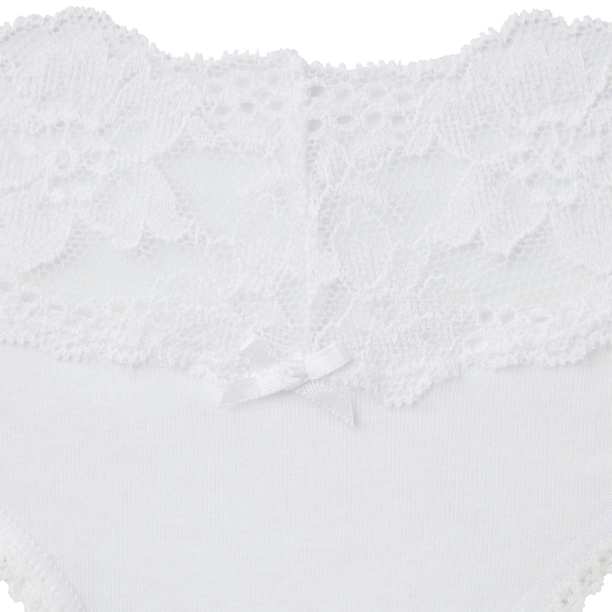 LIGHTWEIGHT COTTON WIDE LACE BRIEF - SNOW