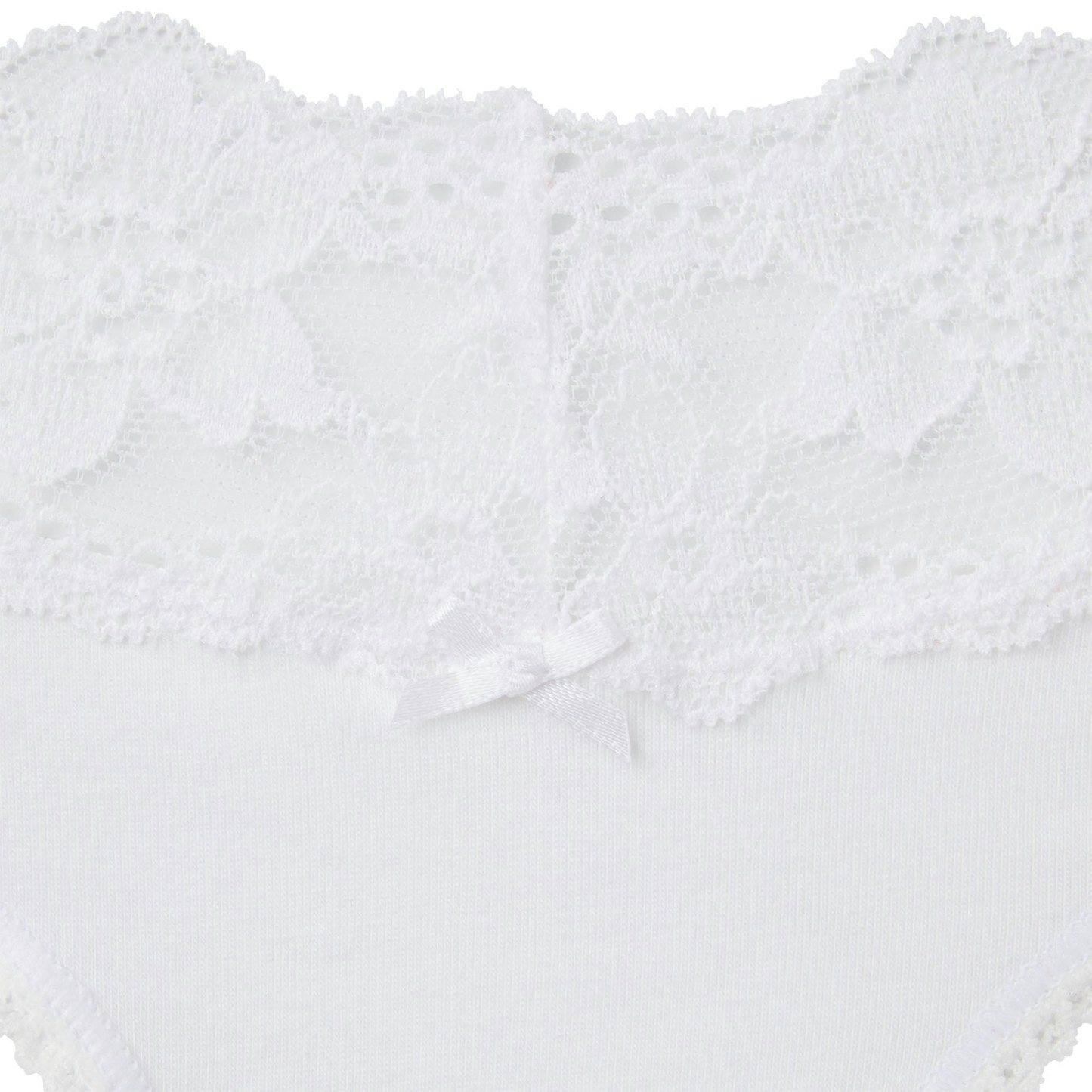 LIGHTWEIGHT COTTON WIDE LACE BRIEF - SNOW