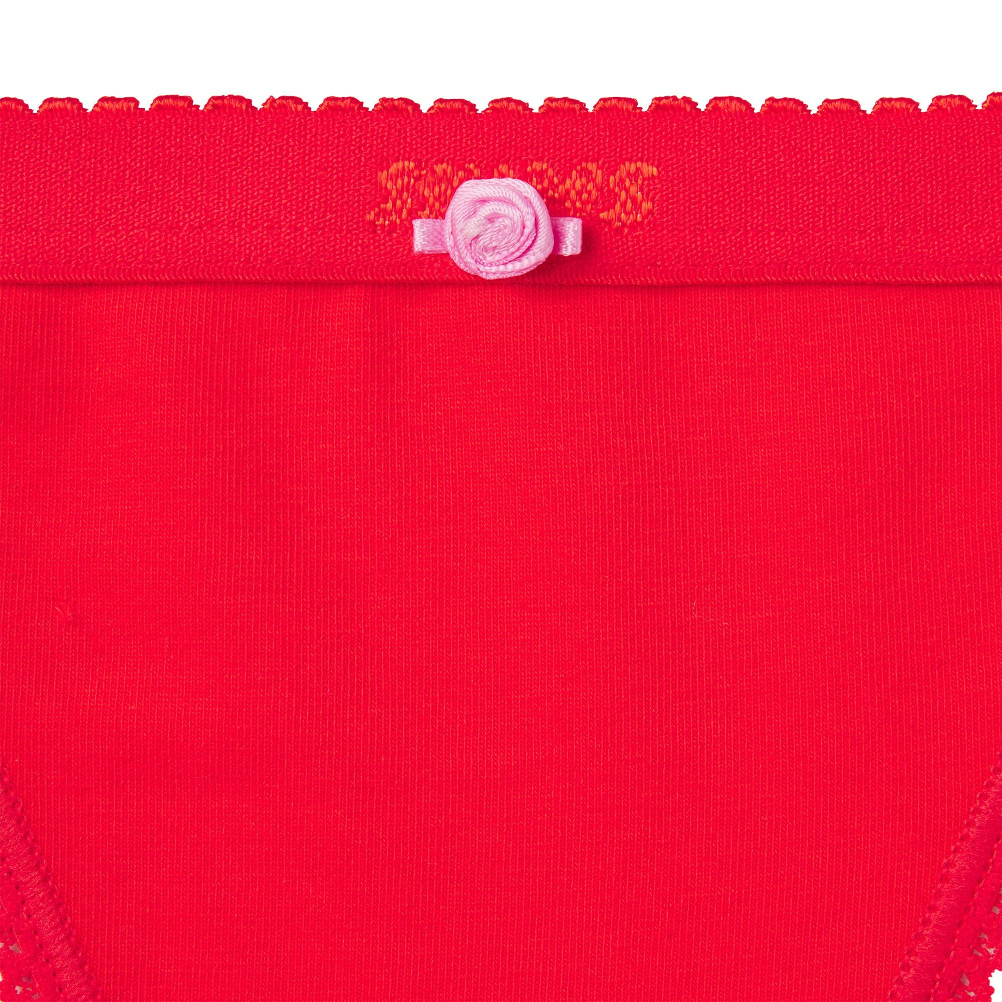 LIGHTWEIGHT COTTON LOGO PICOT STRING BIKINI - RUBY TONAL