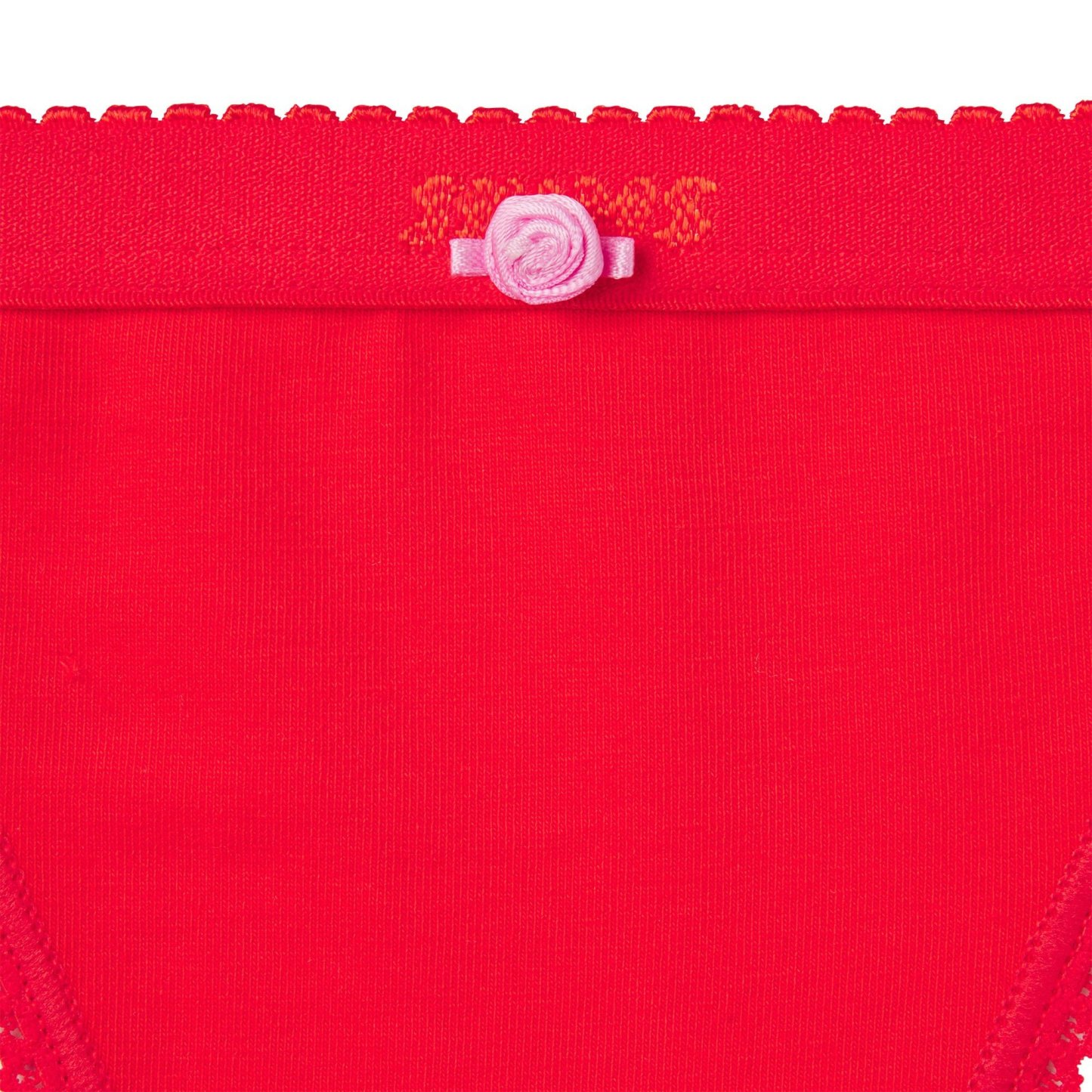 LIGHTWEIGHT COTTON LOGO PICOT STRING BIKINI - RUBY TONAL