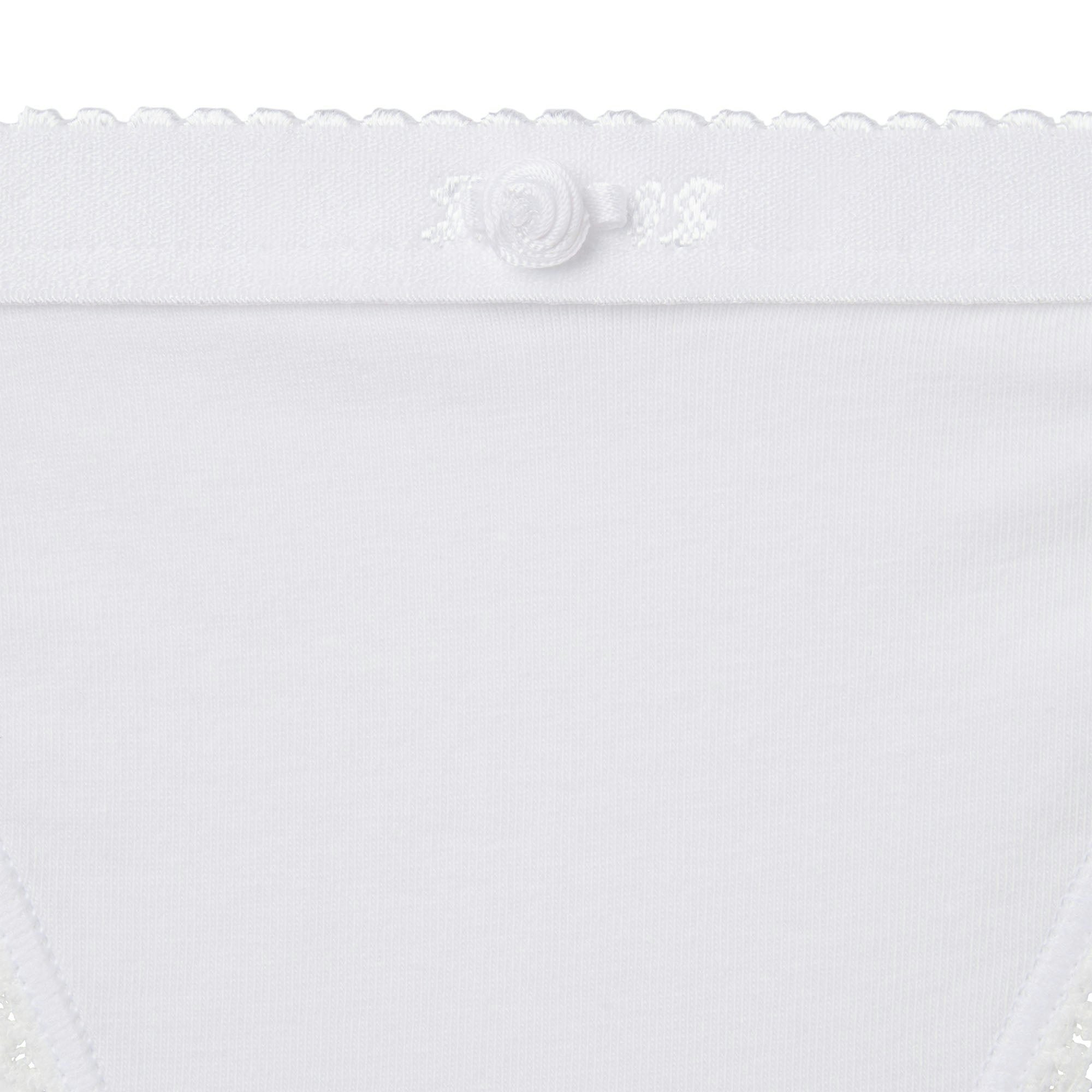 LIGHTWEIGHT COTTON LOGO PICOT STRING BIKINI - SNOW