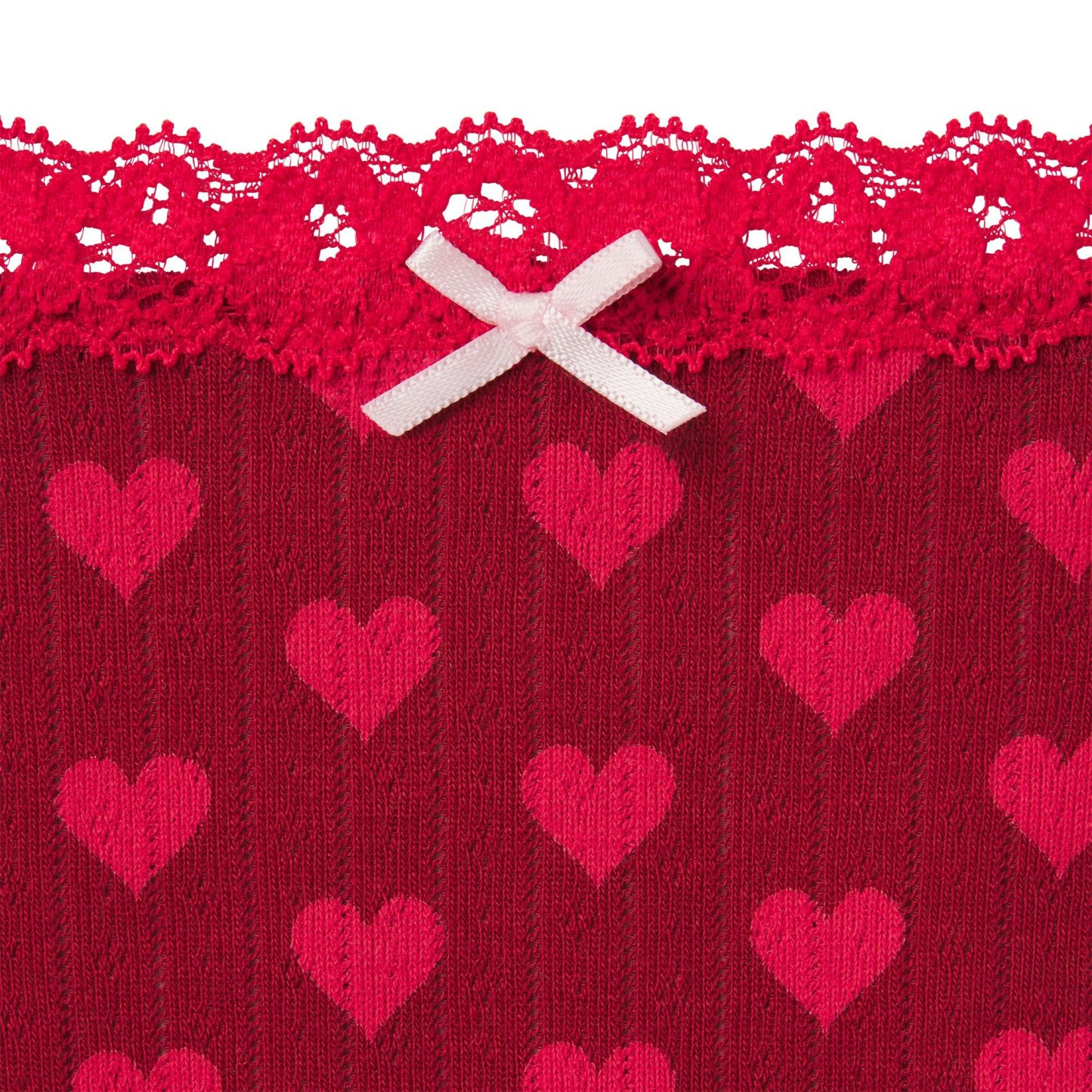 LIGHTWEIGHT COTTON POINTELLE LACE STRING THONG - BRICK HEART HALFDROP