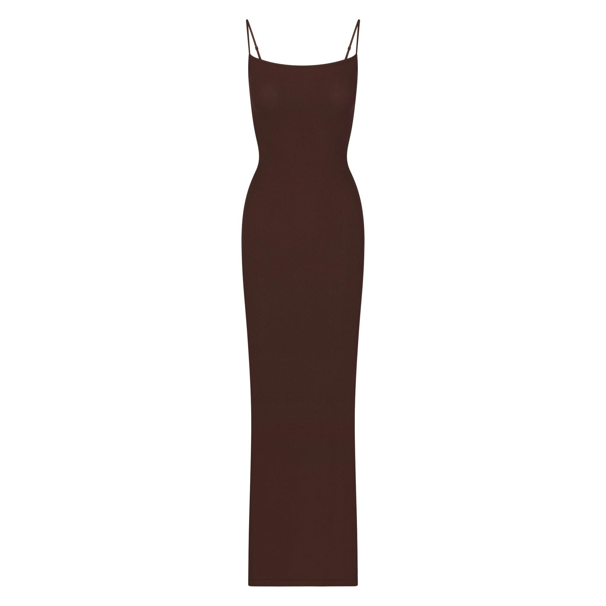 SOFT LOUNGE LONG SLIP DRESS - COCOA - image 20