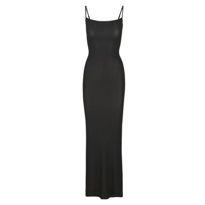 SOFT LOUNGE LONG SLIP DRESS - ONYX - image 7