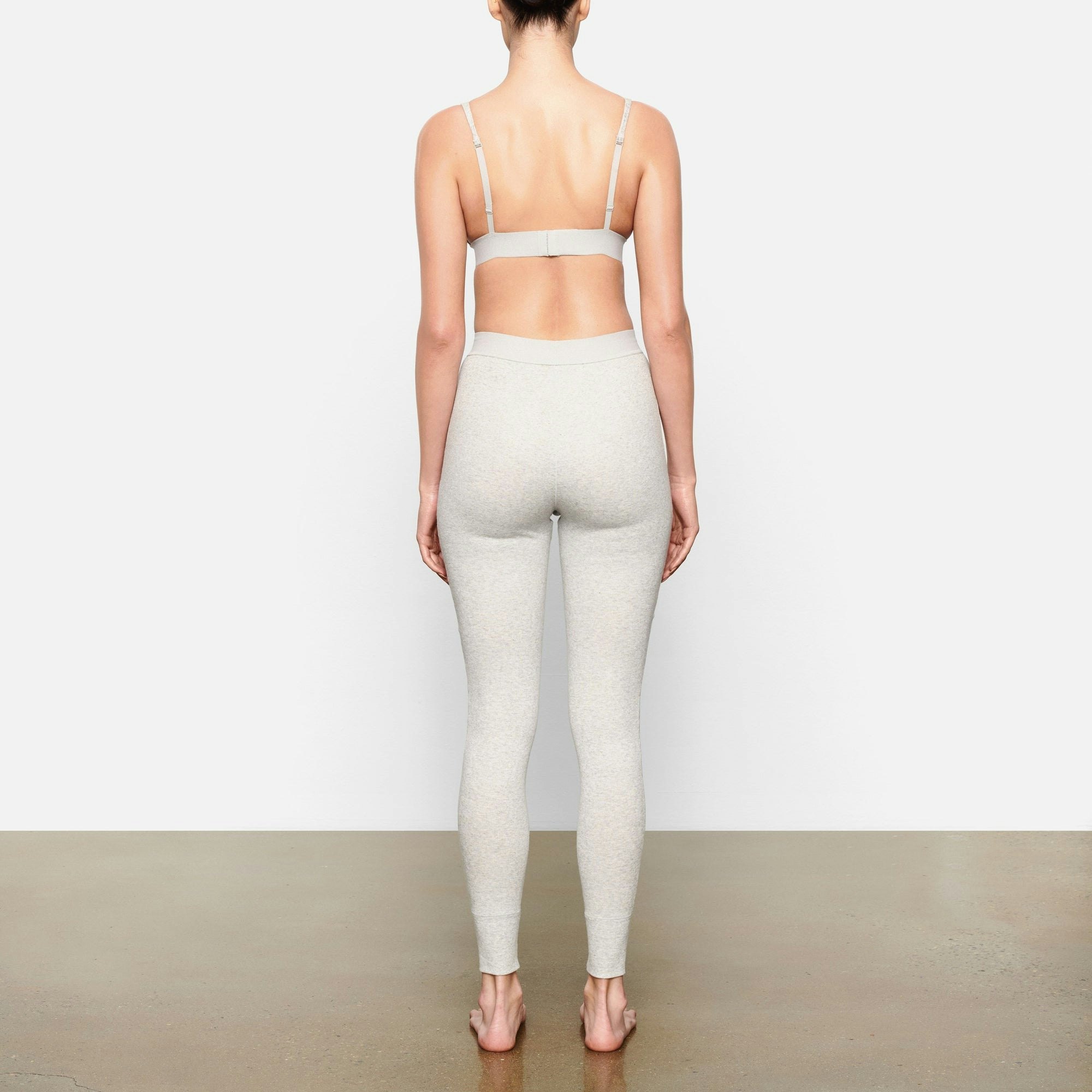 COTTON RIB LEGGING - LIGHT HEATHER GREY - image 3