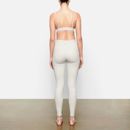 COTTON RIB LEGGING - LIGHT HEATHER GREY - image 3