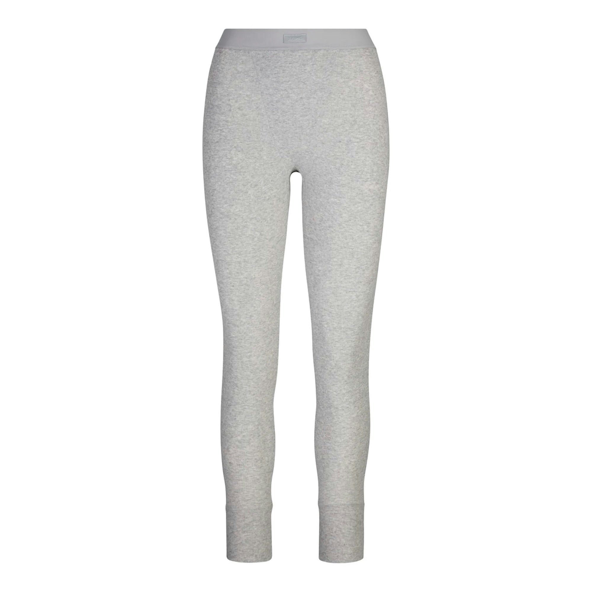 COTTON RIB LEGGING - LIGHT HEATHER GREY - image 6