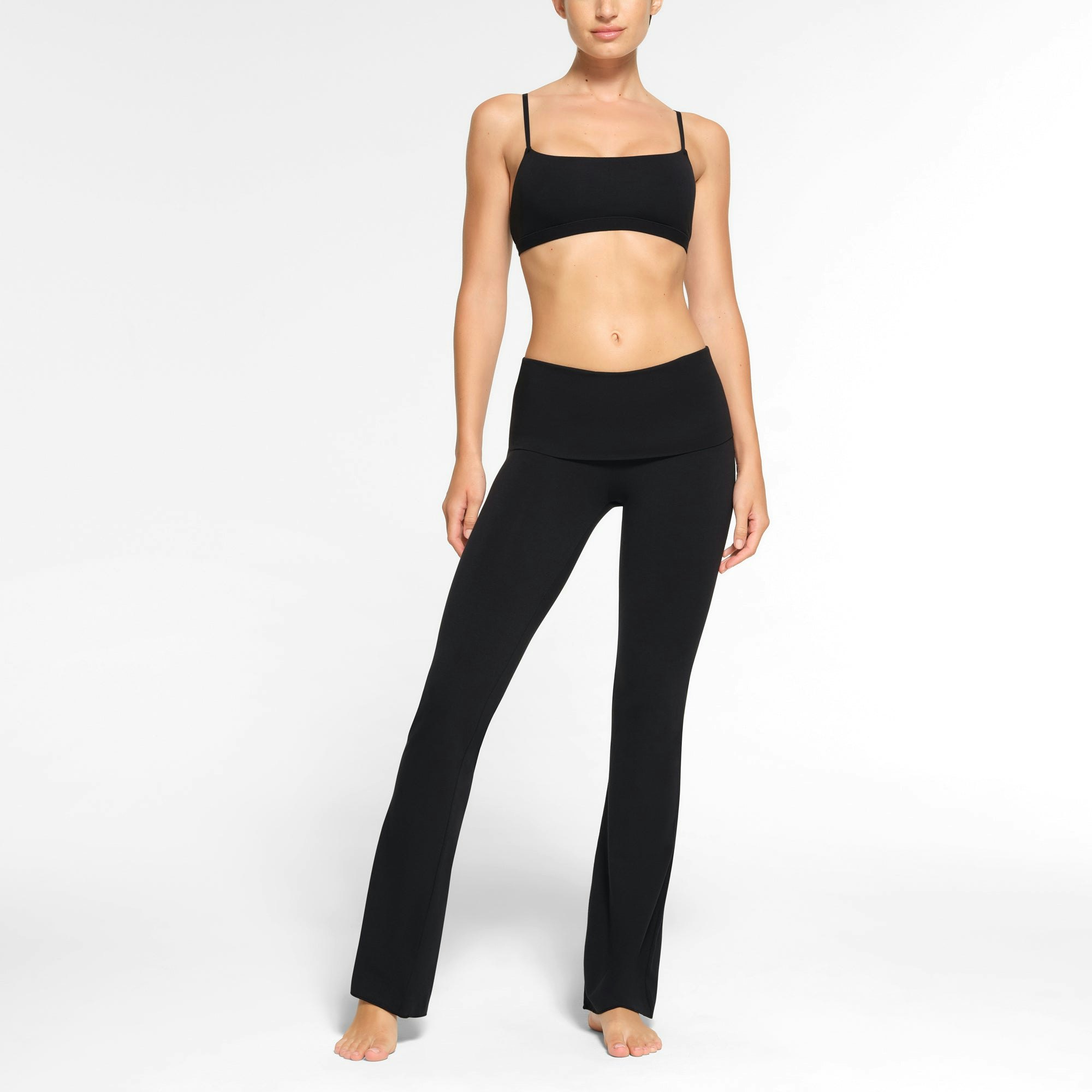 COTTON JERSEY FOLDOVER PANT - SOOT