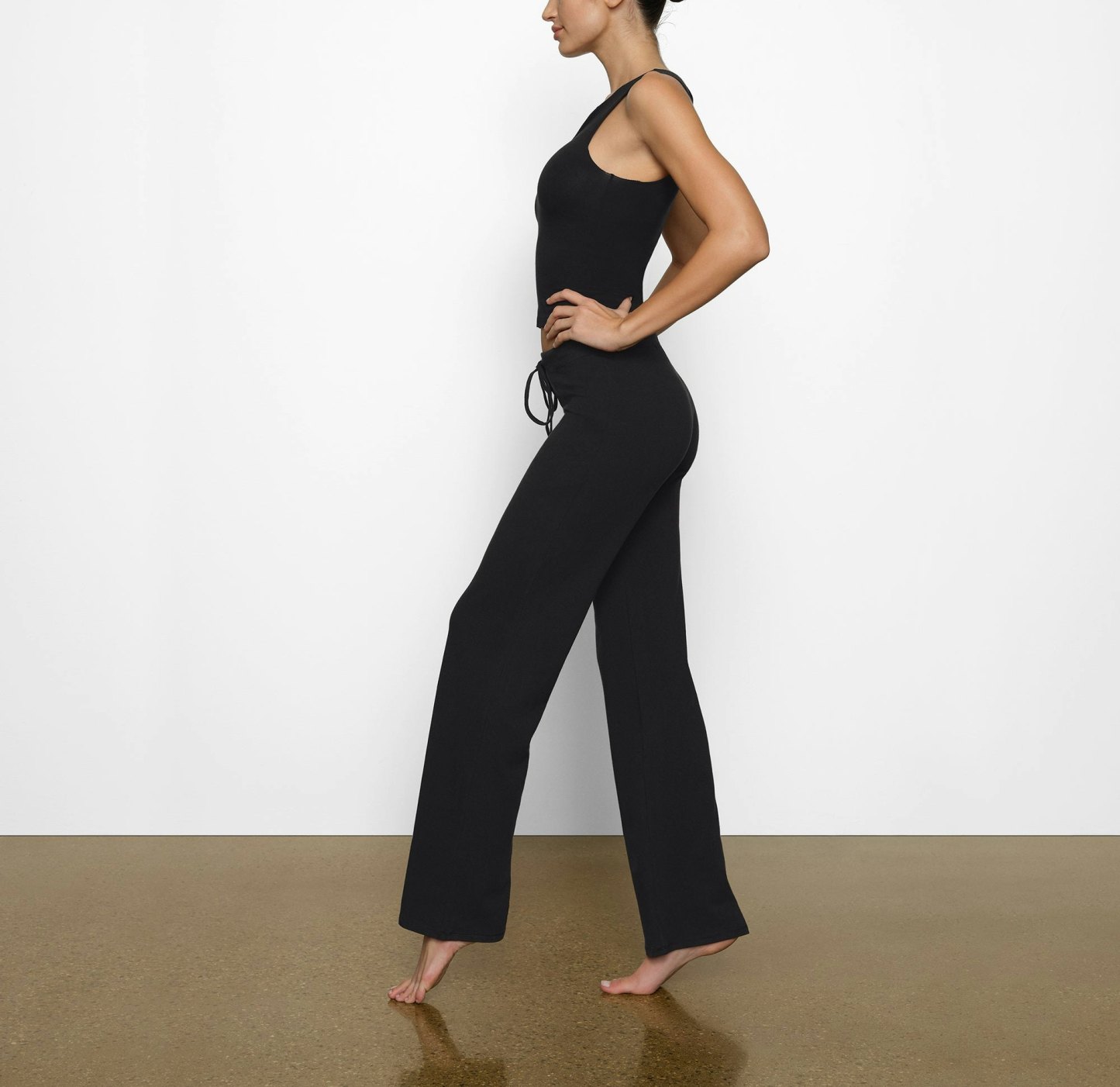 COTTON JERSEY STRAIGHT LEG PANT - SOOT - image 2