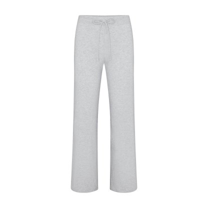 COTTON JERSEY STRAIGHT LEG PANT - LIGHT HEATHER GREY - image 10