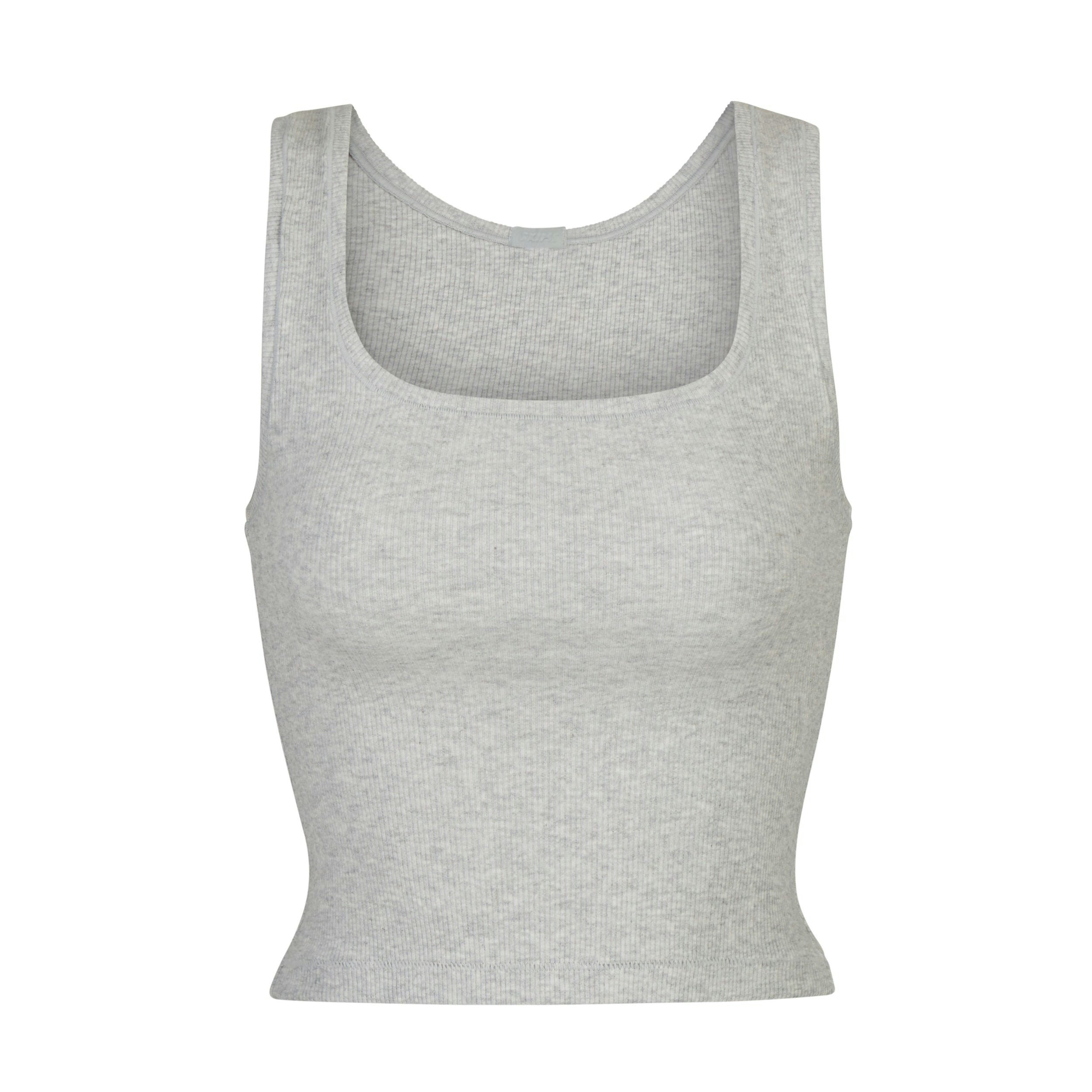 COTTON RIB TANK - LIGHT HEATHER GREY - image 8