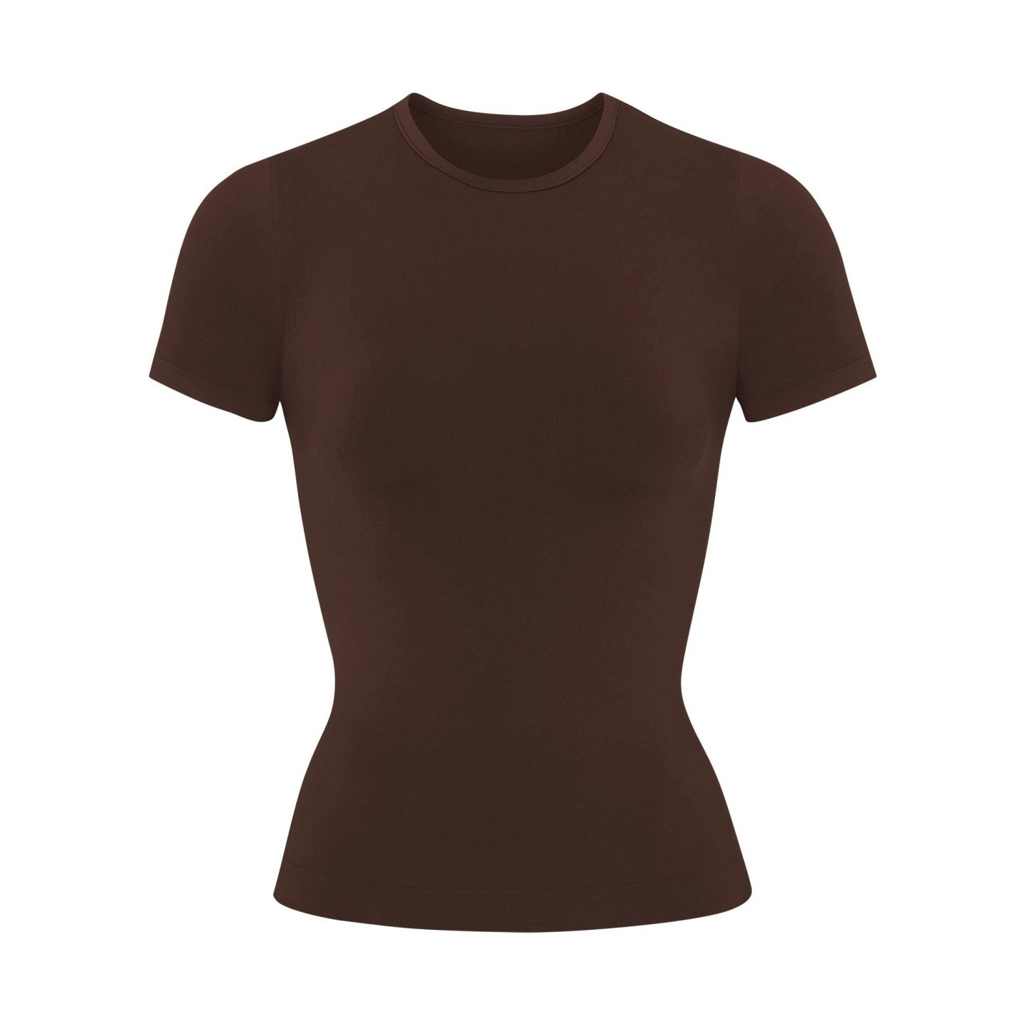 SOFT SMOOTHING SEAMLESS T-SHIRT - COCOA - image 15