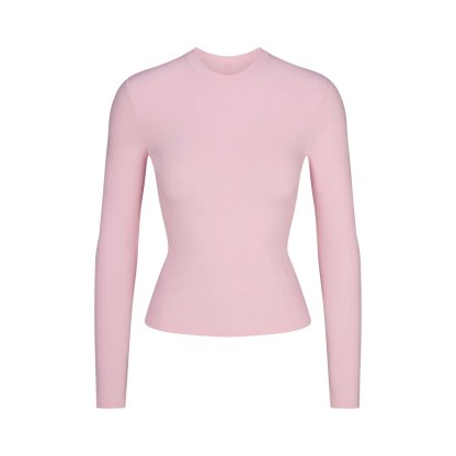 COTTON JERSEY LONG SLEEVE T-SHIRT - CHERRY BLOSSOM - image 12