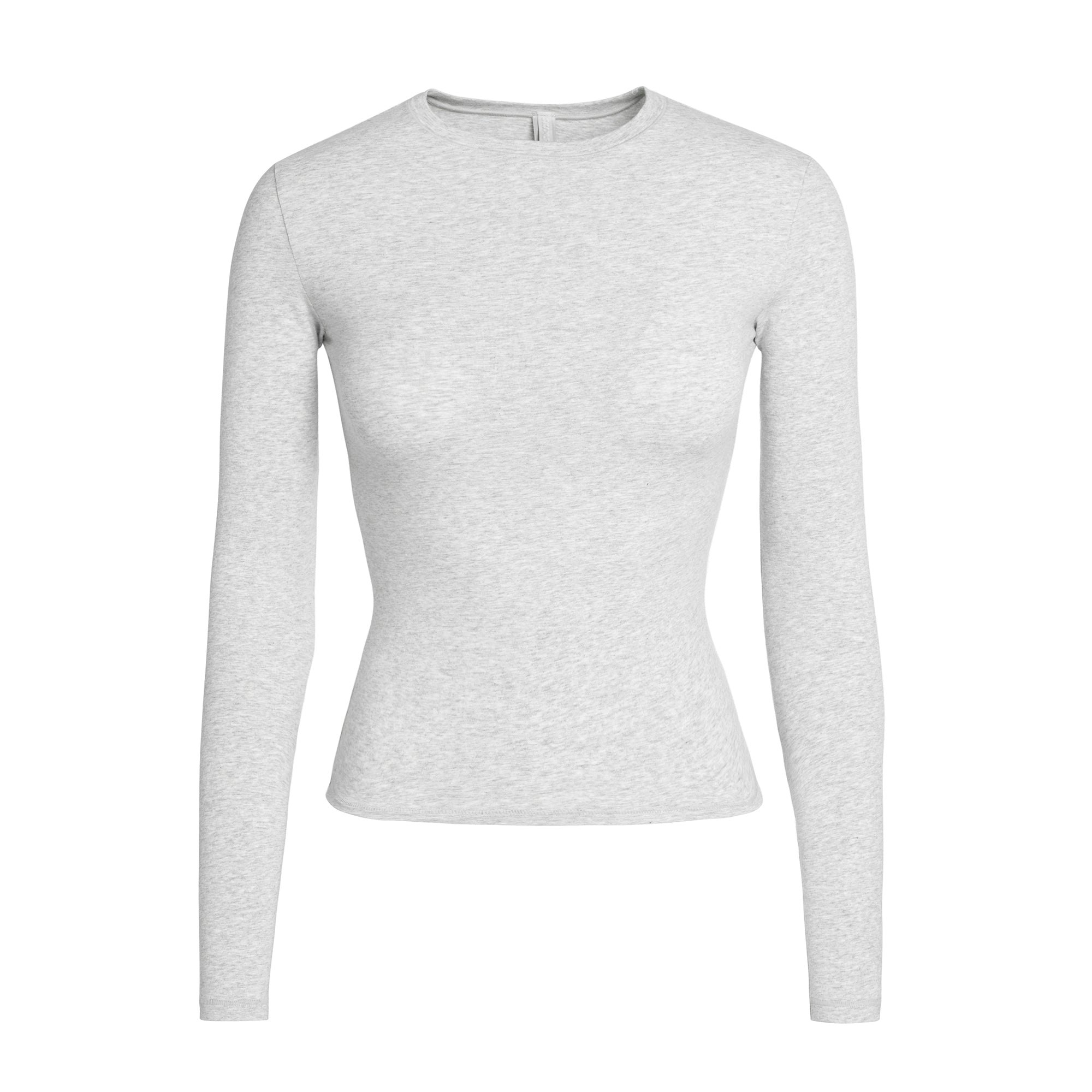 COTTON JERSEY LONG SLEEVE T-SHIRT - LIGHT HEATHER GREY - image 31