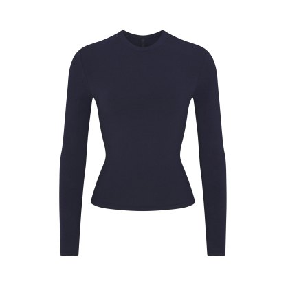 COTTON JERSEY LONG SLEEVE T-SHIRT - NAVY - image 17