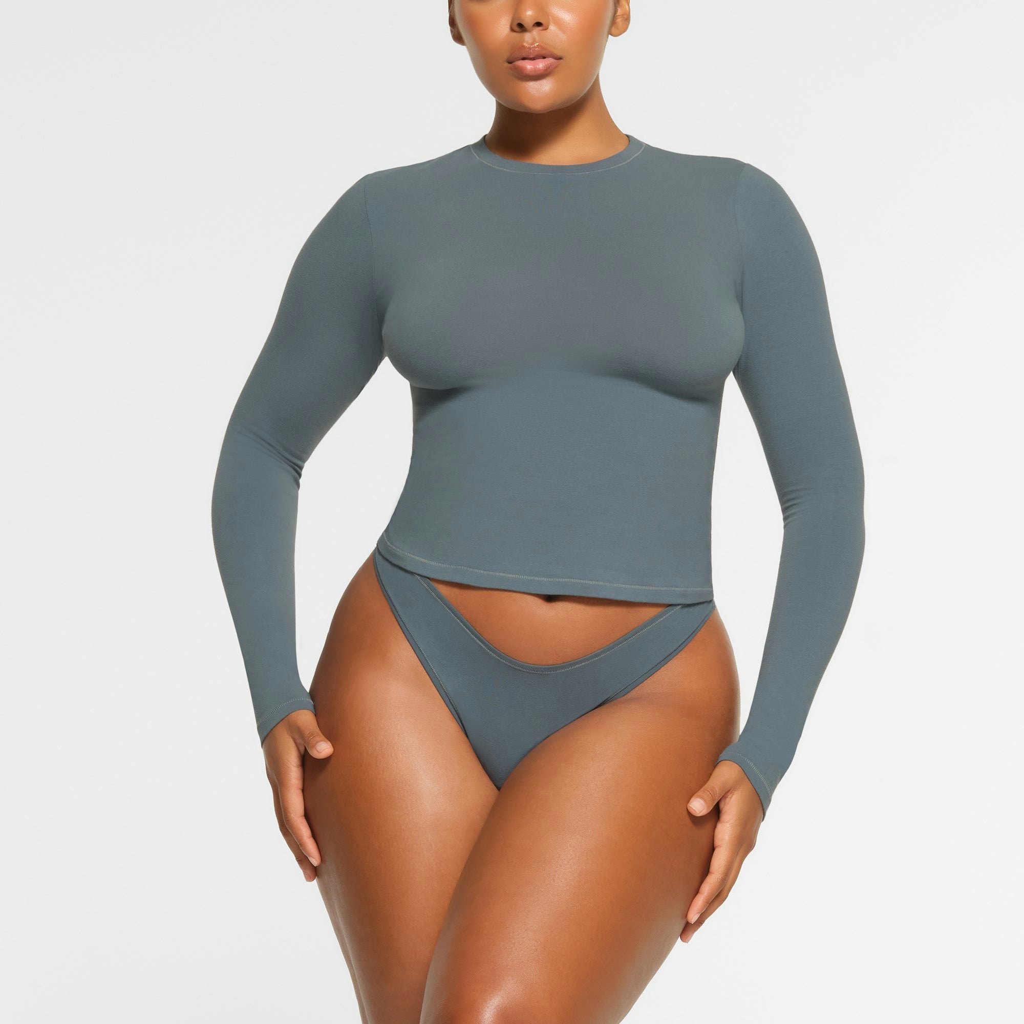 COTTON JERSEY LONG SLEEVE T-SHIRT - KYANITE - image 37