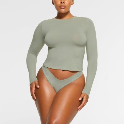 COTTON JERSEY LONG SLEEVE T-SHIRT - MINERAL - image 32