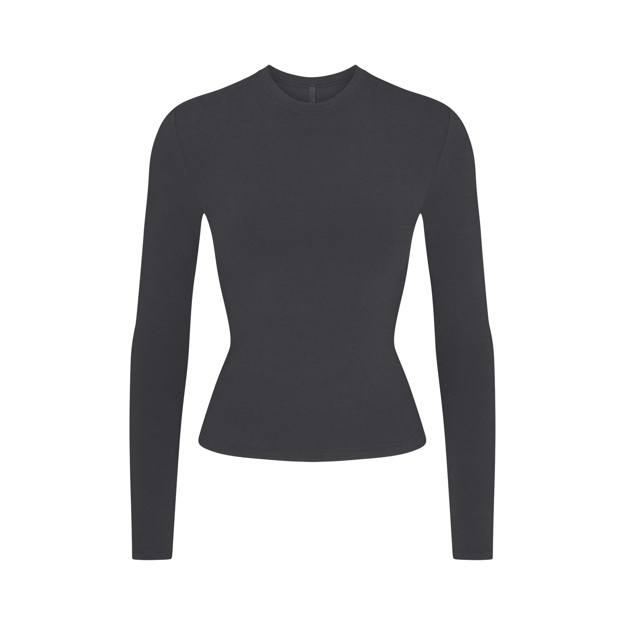 COTTON JERSEY LONG SLEEVE T-SHIRT - SOOT - image 7