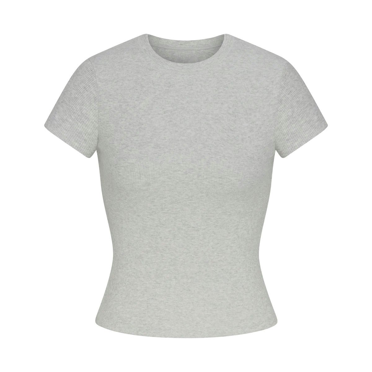 COTTON RIB T-SHIRT - LIGHT HEATHER GREY - image 25