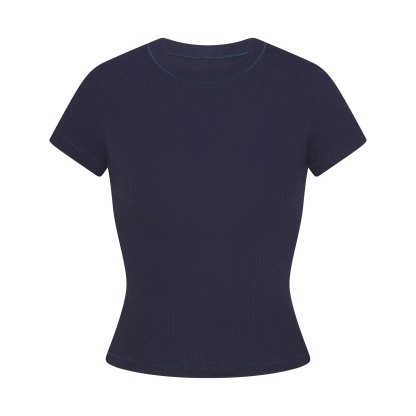 COTTON RIB T-SHIRT - NAVY - image 15