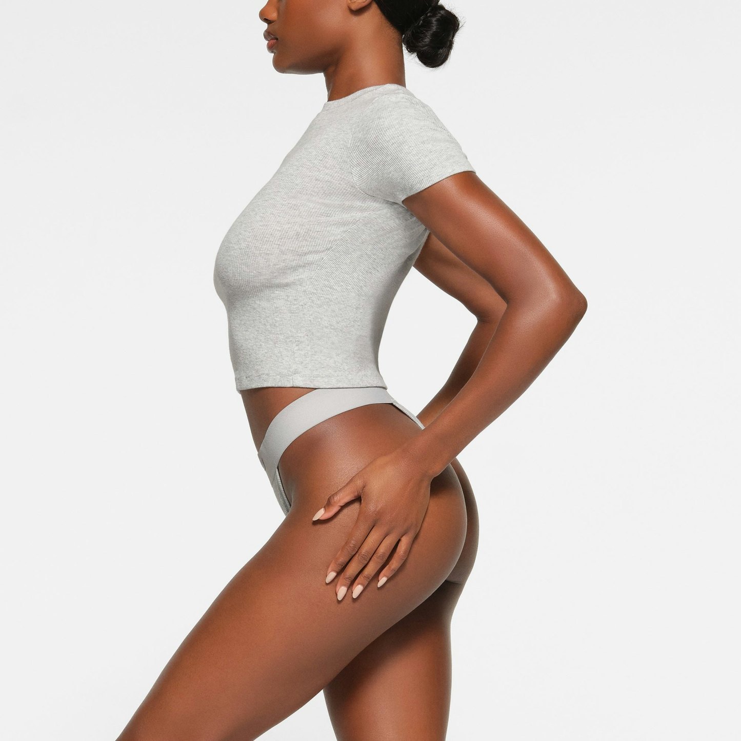COTTON RIB T-SHIRT - LIGHT HEATHER GREY - image 22