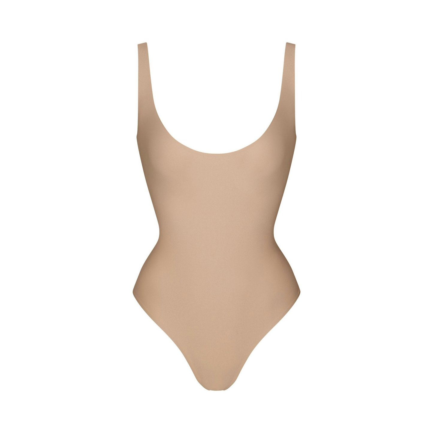 SKIMS BODY SCOOP LOW BACK THONG BODYSUIT - CLAY