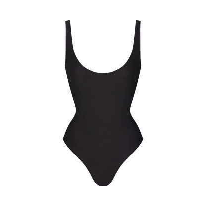 SKIMS BODY SCOOP LOW BACK THONG BODYSUIT - ONYX