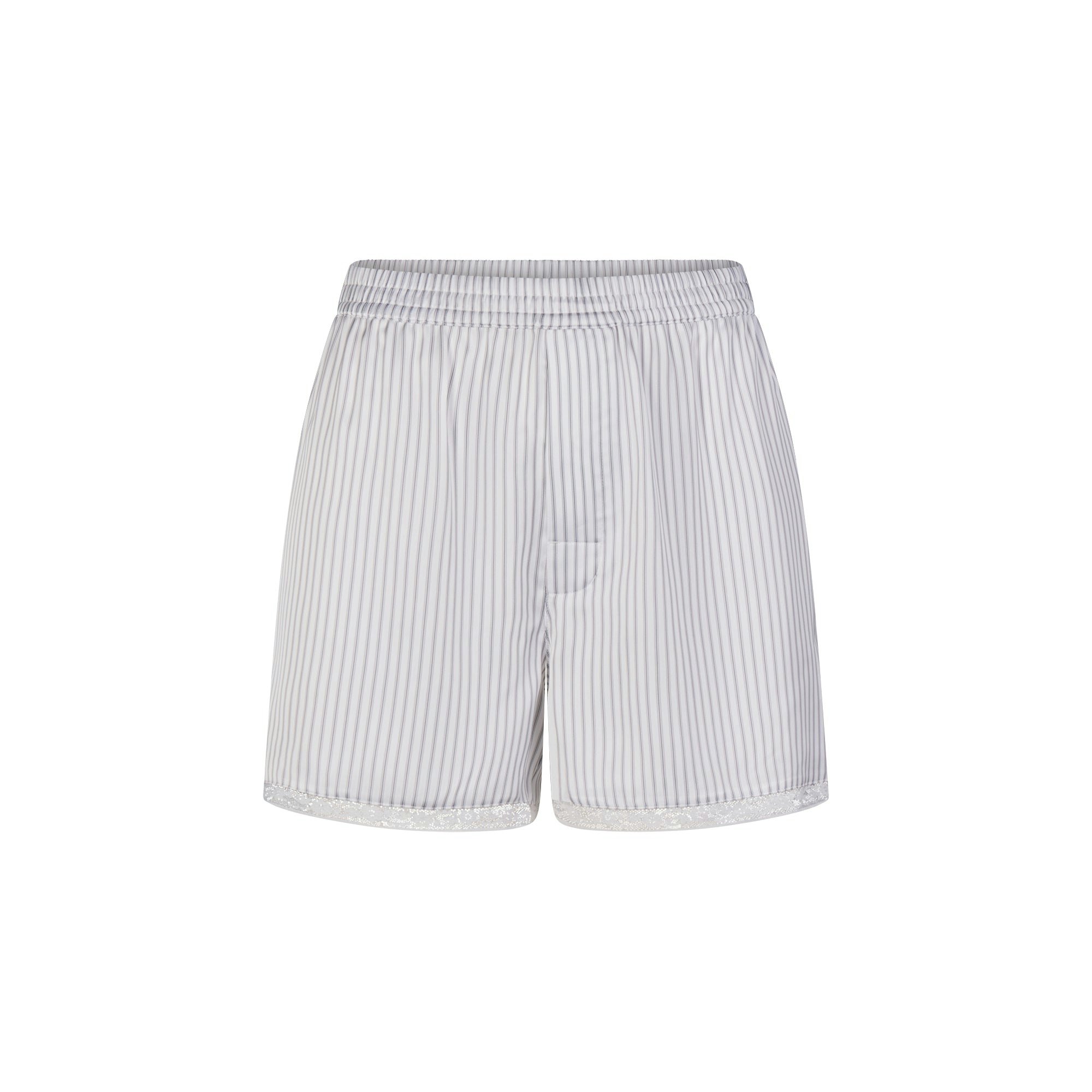 WOVEN SHINE LACE BOXER - SILVER TRIPLE PINSTRIPE - image 4