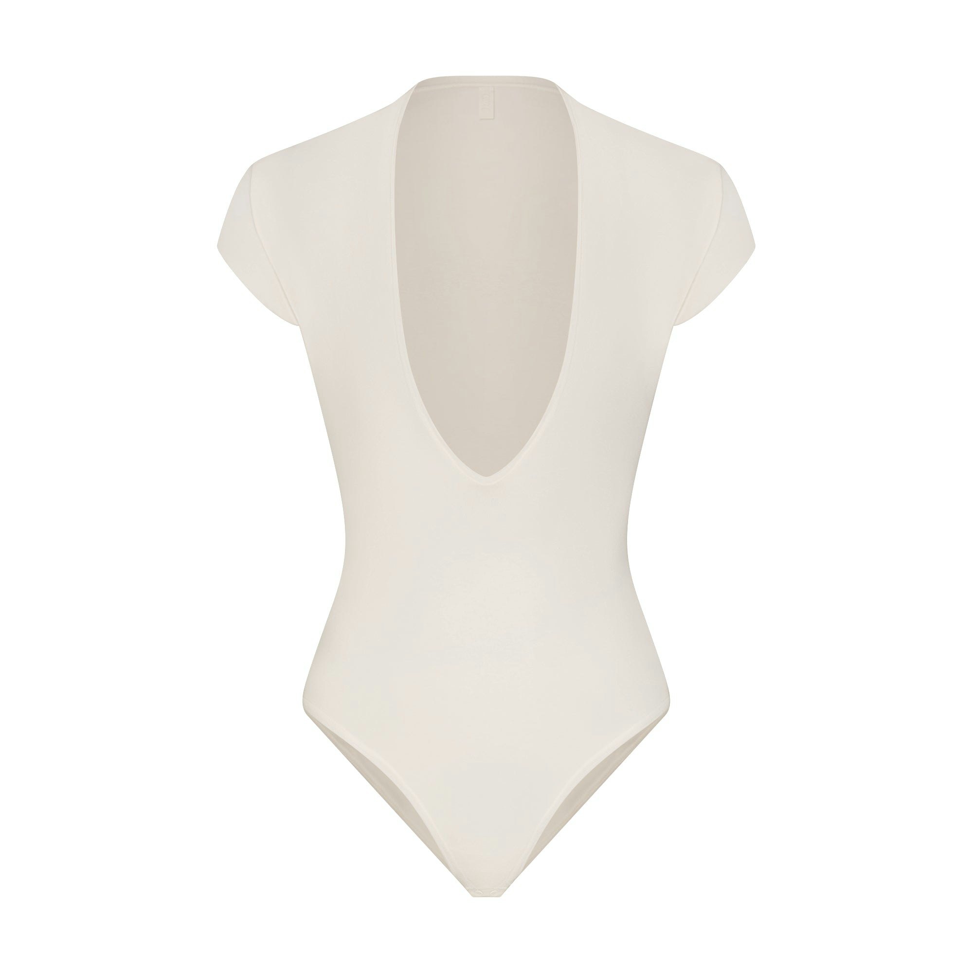COTTON JERSEY DEEP PLUNGE BODYSUIT - MARBLE - image 11