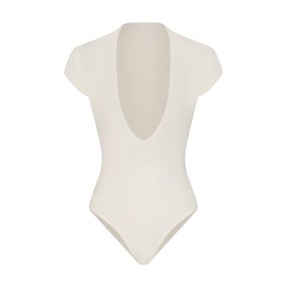 COTTON JERSEY DEEP PLUNGE BODYSUIT - MARBLE - image 11