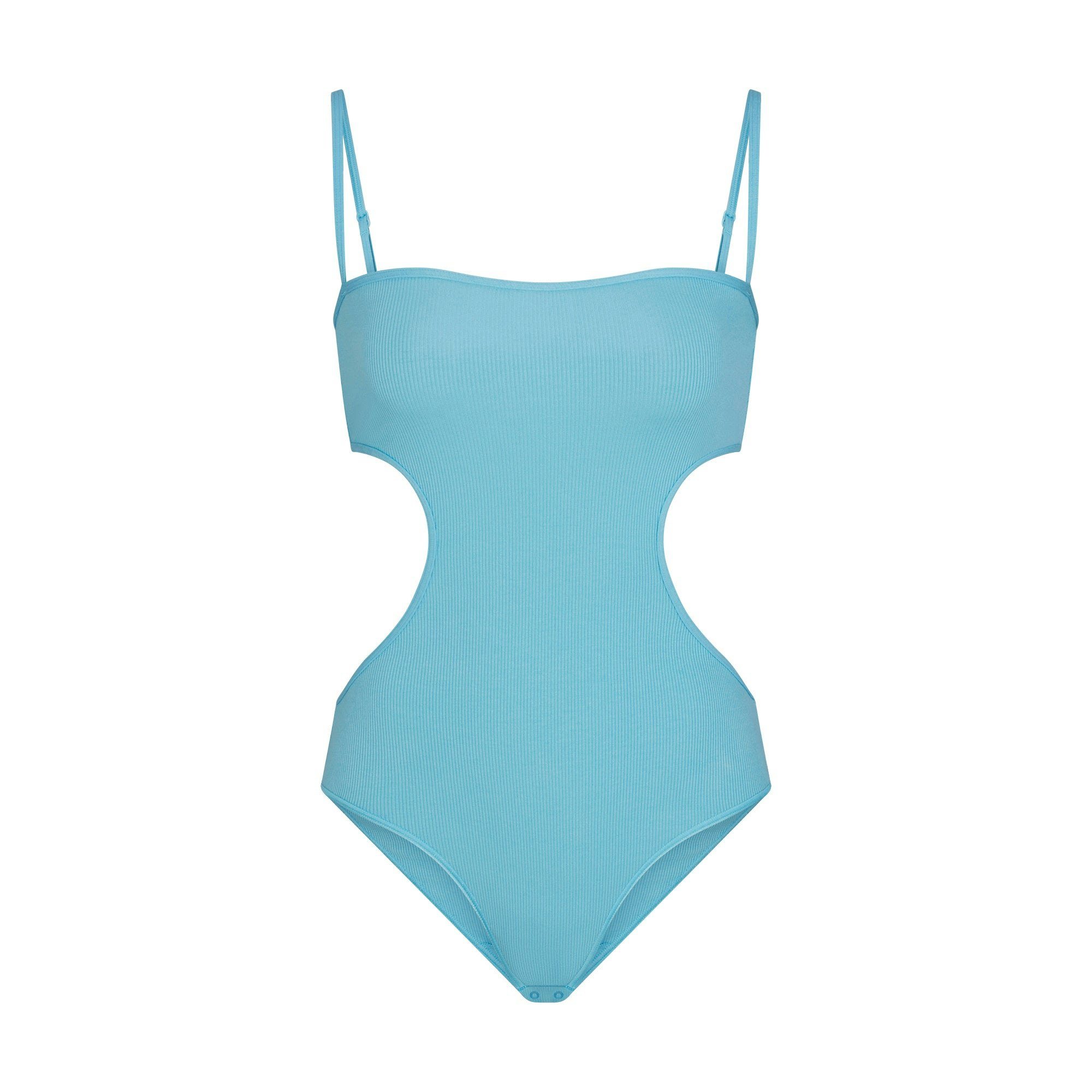 COTTON RIB CUT OUT BODYSUIT - WATER - image 17