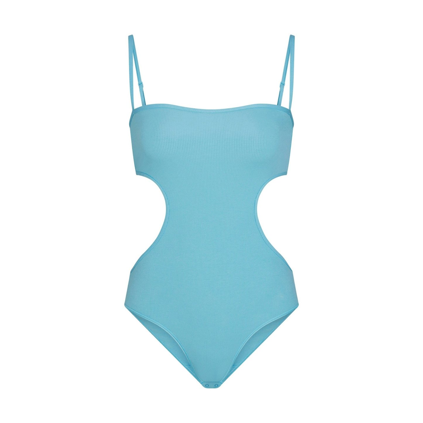 COTTON RIB CUT OUT BODYSUIT - WATER - image 17