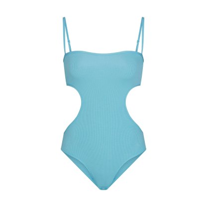 COTTON RIB CUT OUT BODYSUIT - WATER - image 17