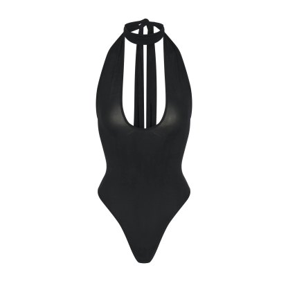CUPRO JERSEY HALTER BODYSUIT - OBSIDIAN - image 21