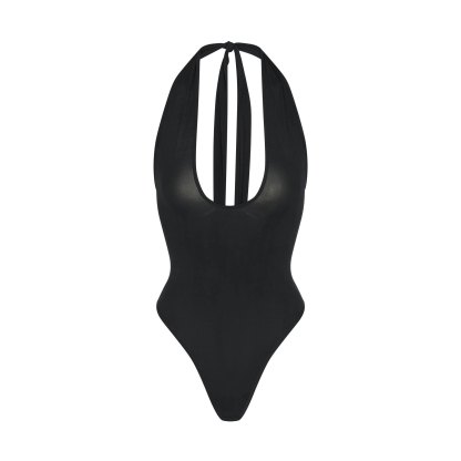 CUPRO JERSEY HALTER BODYSUIT - OBSIDIAN - image 22