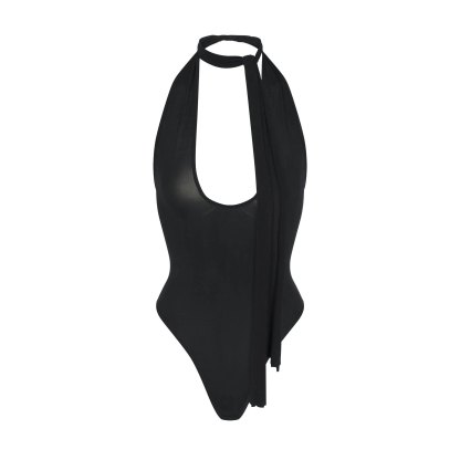 CUPRO JERSEY HALTER BODYSUIT - OBSIDIAN - image 20