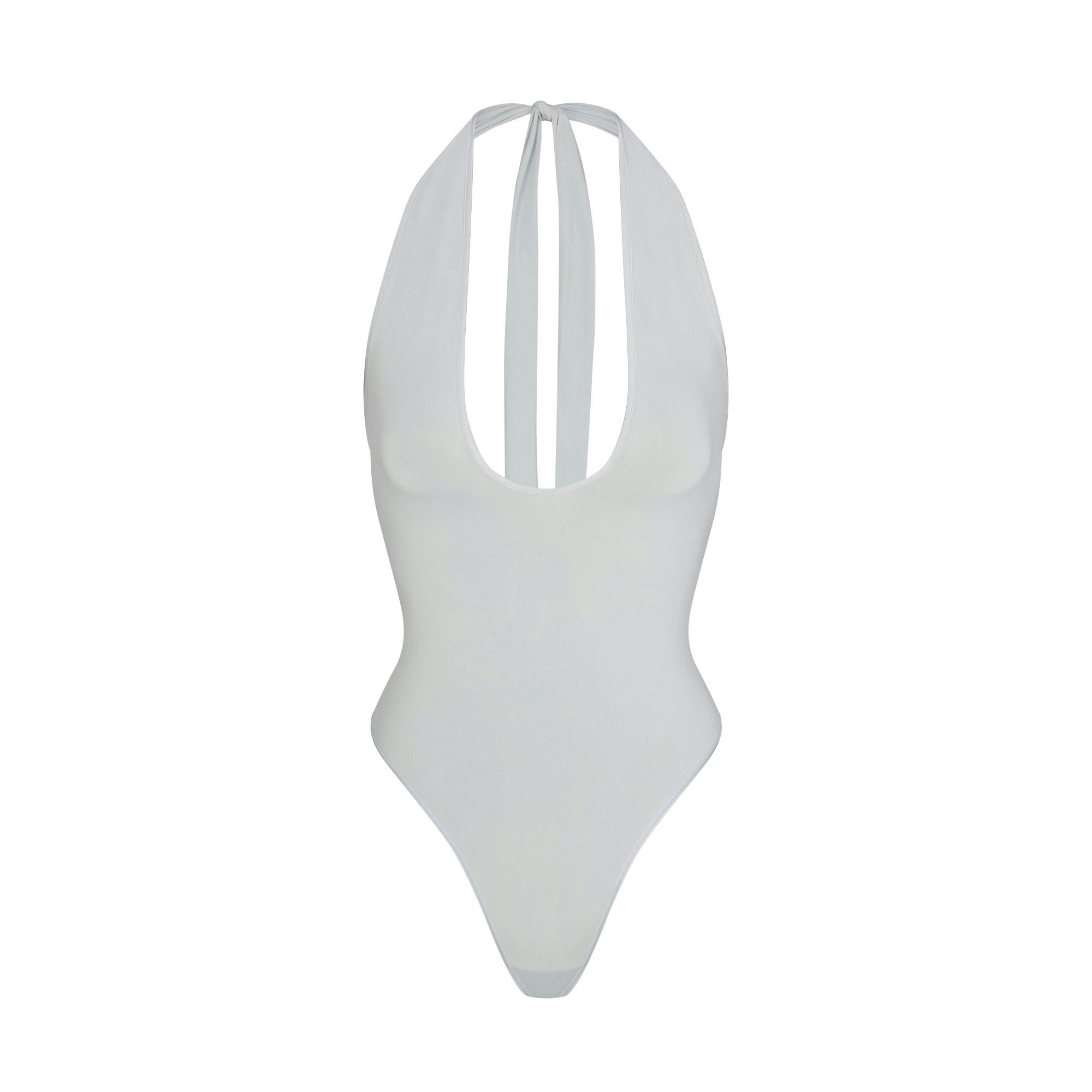 CUPRO JERSEY HALTER BODYSUIT - PEARL - image 7