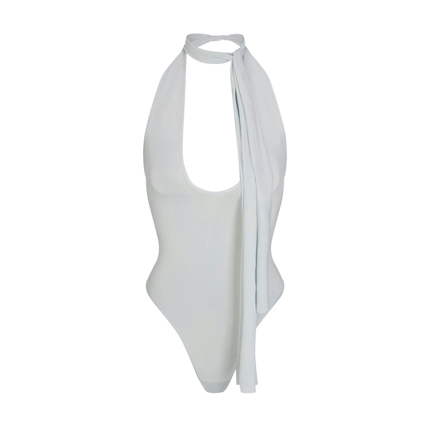 CUPRO JERSEY HALTER BODYSUIT - PEARL - image 5