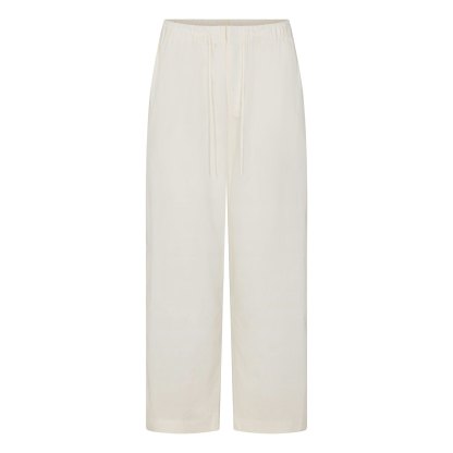 WOVEN COTTON OVERSIZED STRAIGHT LEG PANT - EGRET - image 15